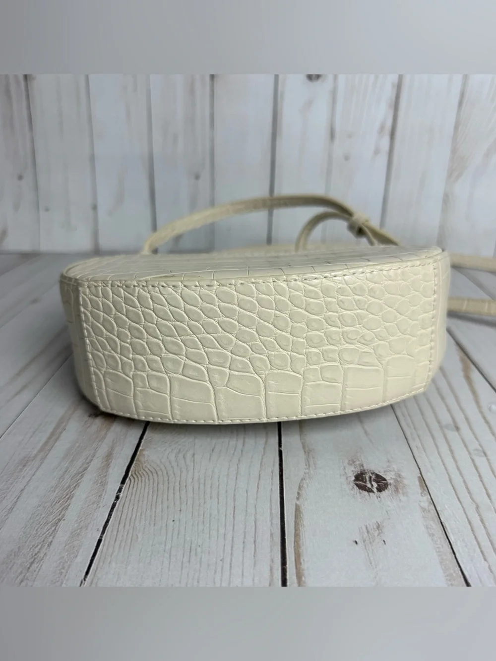 A New Day Target Ivory Faux Snakeskin Crossbody Bag Cream Purse Top Handle